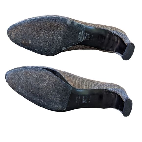 Stuart Weitzman Silver Glitter Accent Pumps Size 7 - Picture 9 of 12